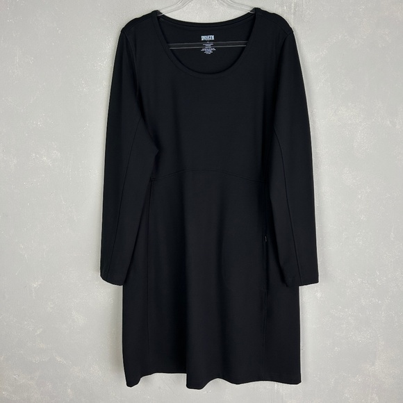 Duluth Trading Co Dresses & Skirts - Duluth Trading size XL Wearwithall ponte knit dress black long sleeve stretchy